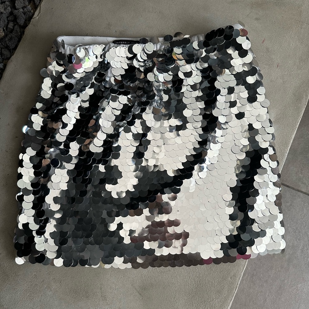 Sincerely Jules Sequin mini skirt silver